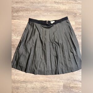 J Crew Vegan Leather Pleated Skirt